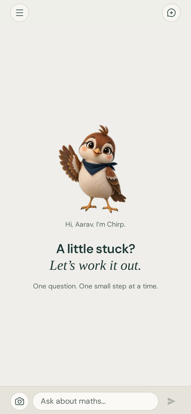 Welcome screen