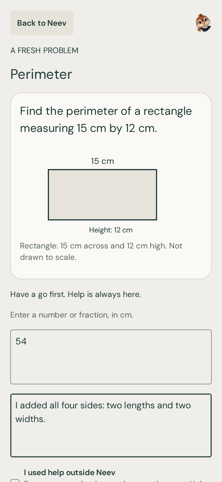 Fresh perimeter problem with answer and working