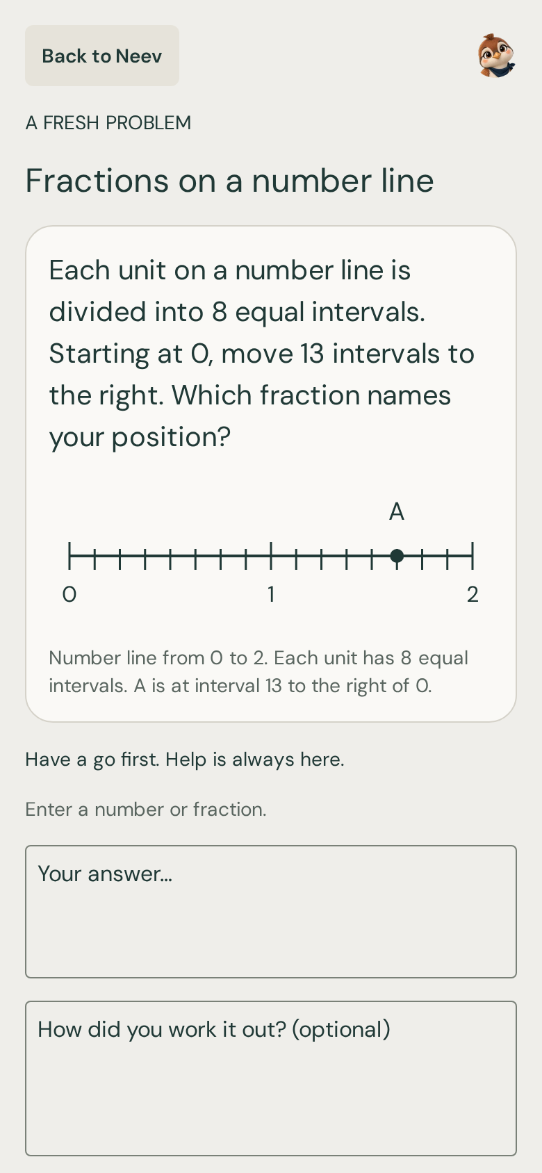 Fractions on a number line problem